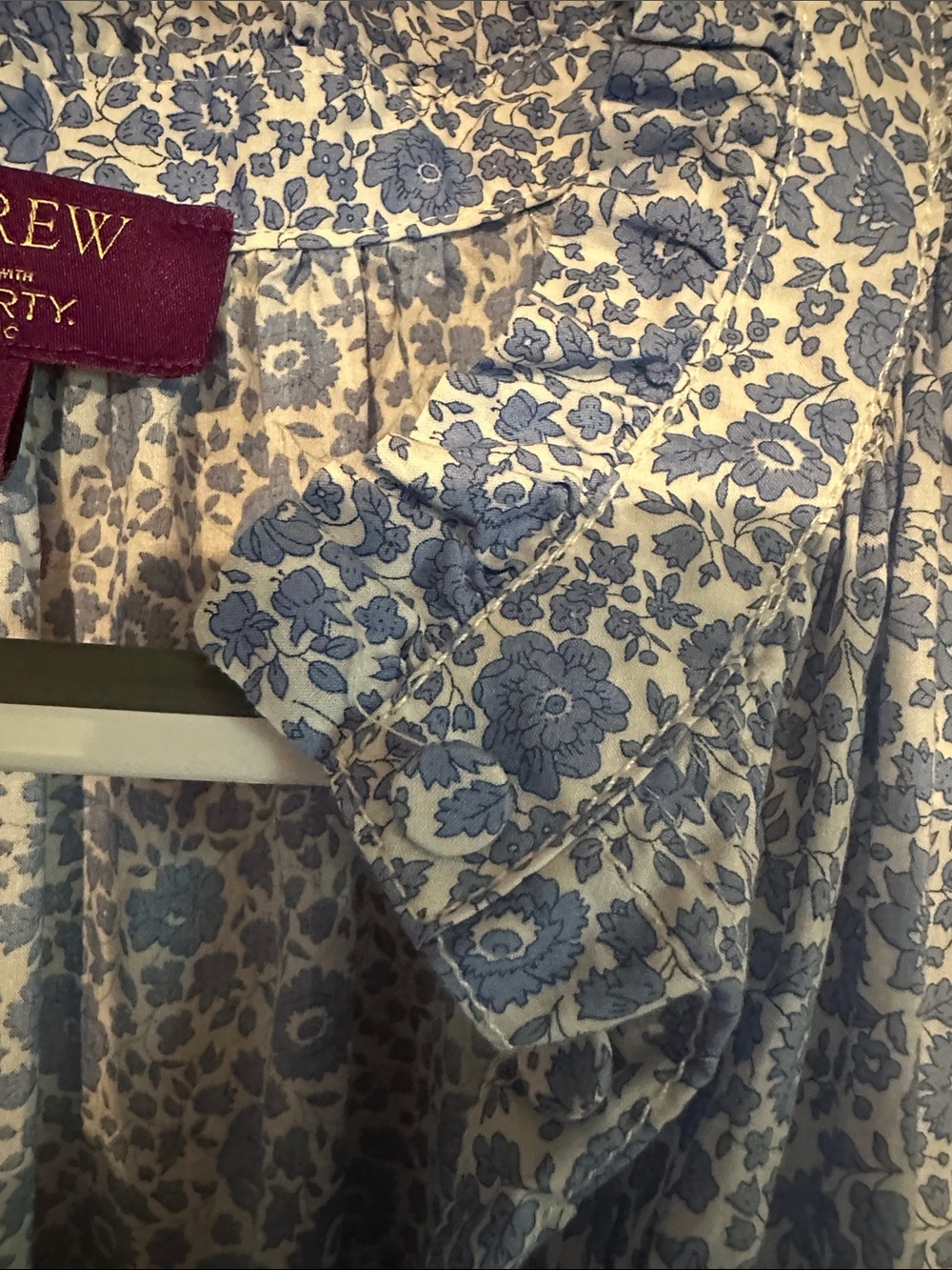 J. Crew Liberty London Light Blue Floral Long Sleeve Dress - Picture 6 of 9